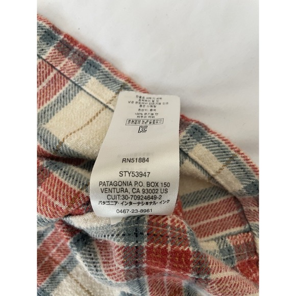 Patagonia Fjord Flannel Shirt Men's Large Light Sesame Organic Cotton Gorpcore - Picture 7 of 8